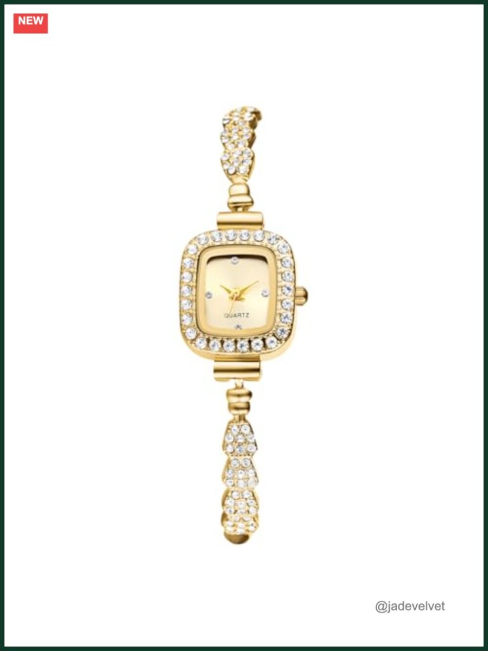 OIDEA Women's Square Dial Crystal Bracelet Watch Quartz Analog Adjustable